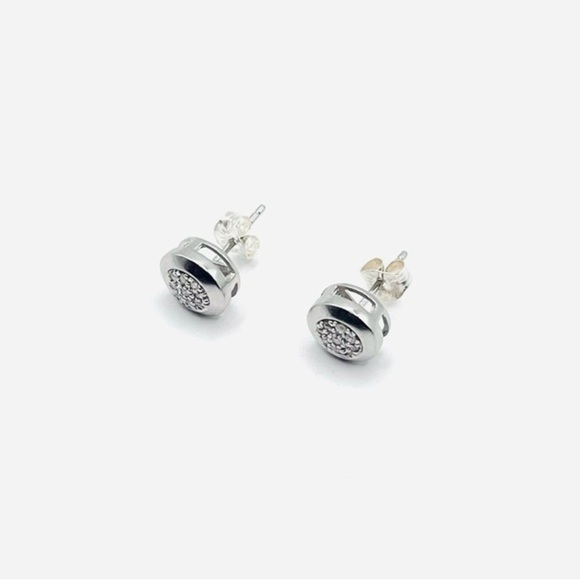 Jewelry - Natural Diamond Stud Earrings 925 Sterling Silver